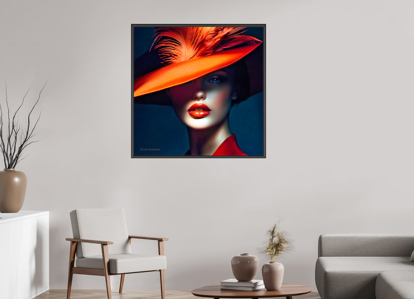 Woman with a red hat / AI Art